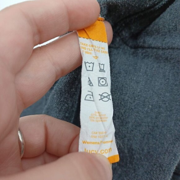 Lucy Dark Gray Crewneck Sweatshirt Heathered Relaxed Fit Boxy Athleisure S - Picture 6 of 8